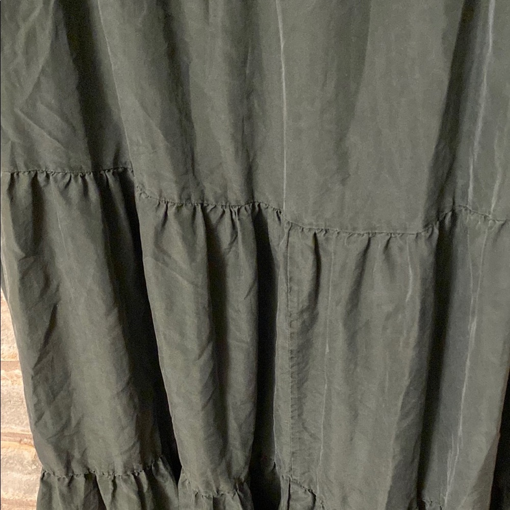Eileen Fisher Women’s Dress deep Olive Green 100% Silk Sleeveless Size L - Picture 5 of 11